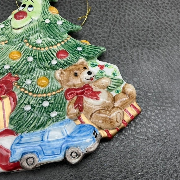Fitz & Floyd Ornament Hand Painted Ceramic Wee Christmas Tree Large 6 Inch - Picture 4 of 10